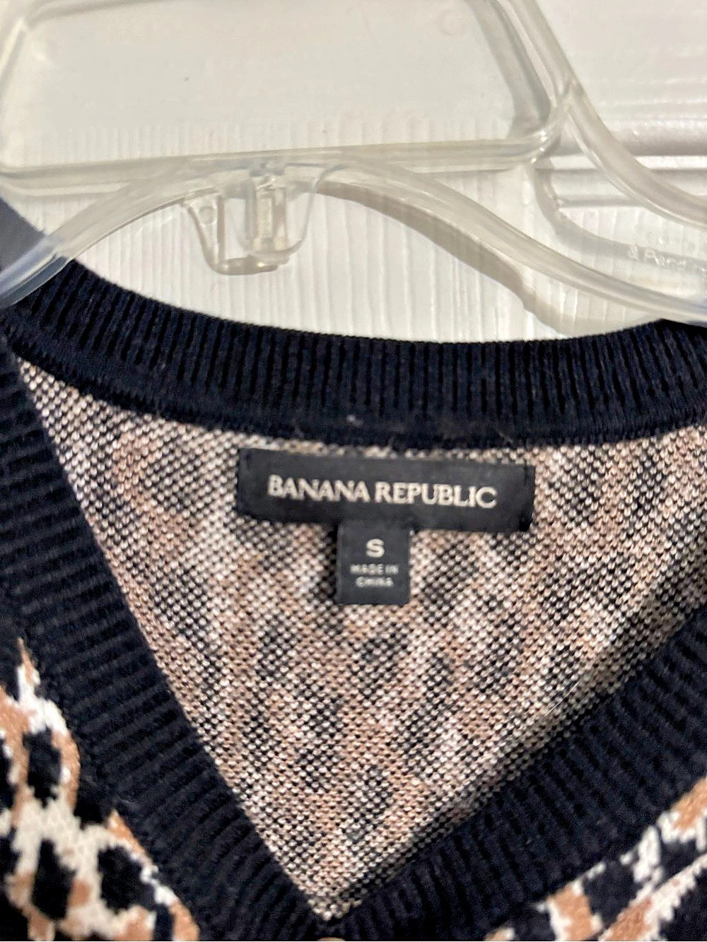 Banana Republic Animal Print Sweater in Black & Brown Size Small